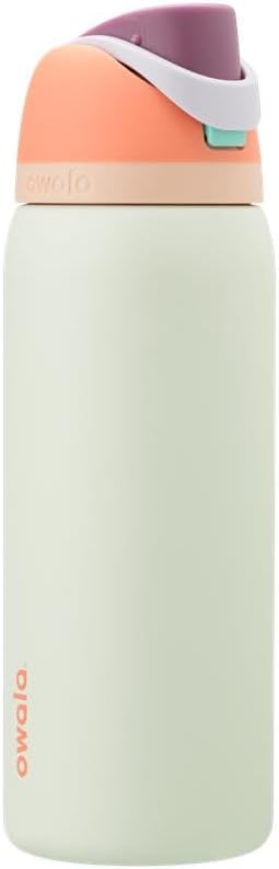 FreeSip Insulated Stainless Steel Water Bottle with Straw, BPA-Free Sports Water Bottle, Great for Travel, 32 Oz, Very, Very Dark