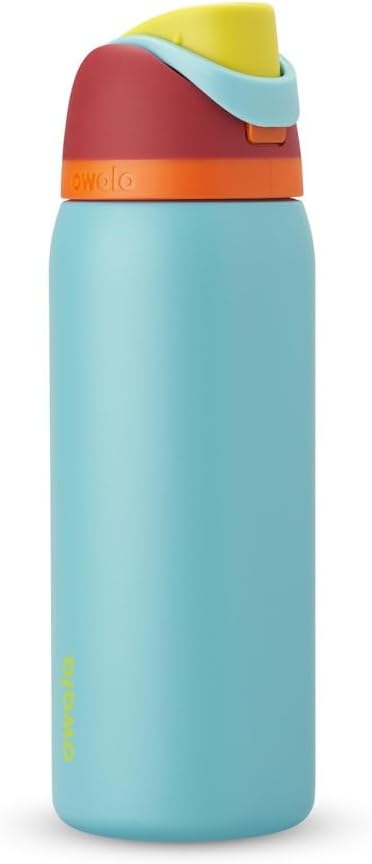 FreeSip Insulated Stainless Steel Water Bottle with Straw, BPA-Free Sports Water Bottle, Great for Travel, 32 Oz, Very, Very Dark