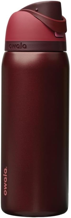 FreeSip Insulated Stainless Steel Water Bottle with Straw, BPA-Free Sports Water Bottle, Great for Travel, 32 Oz, Very, Very Dark