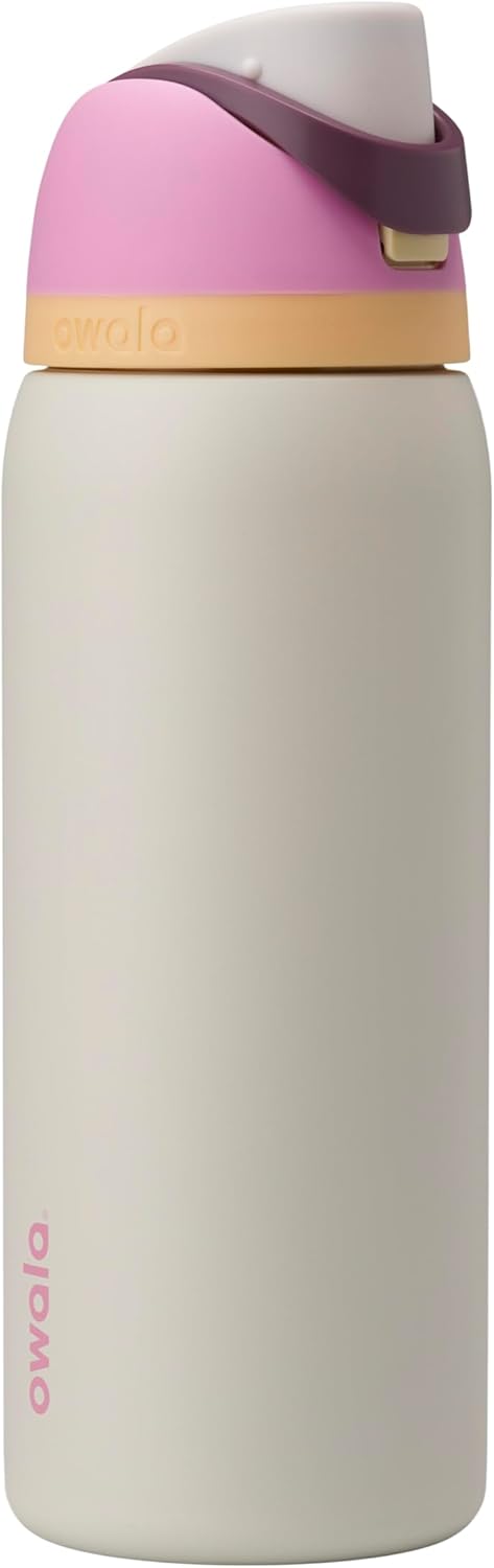 FreeSip Insulated Stainless Steel Water Bottle with Straw, BPA-Free Sports Water Bottle, Great for Travel, 32 Oz, Very, Very Dark