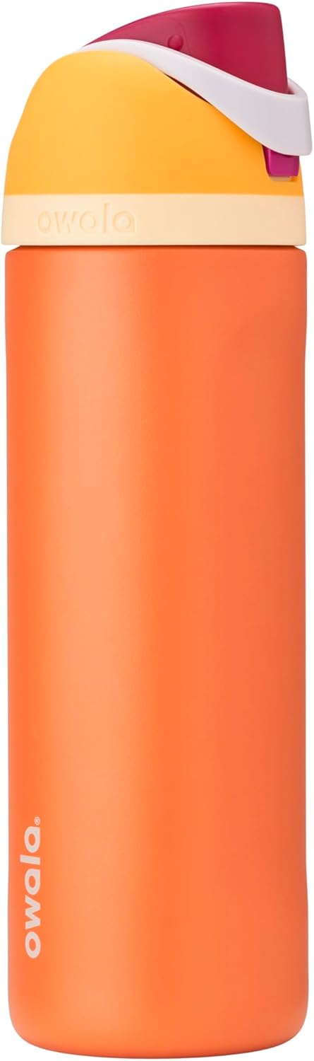 FreeSip Insulated Stainless Steel Water Bottle with Straw, BPA-Free Sports Water Bottle, Great for Travel, 32 Oz, Very, Very Dark