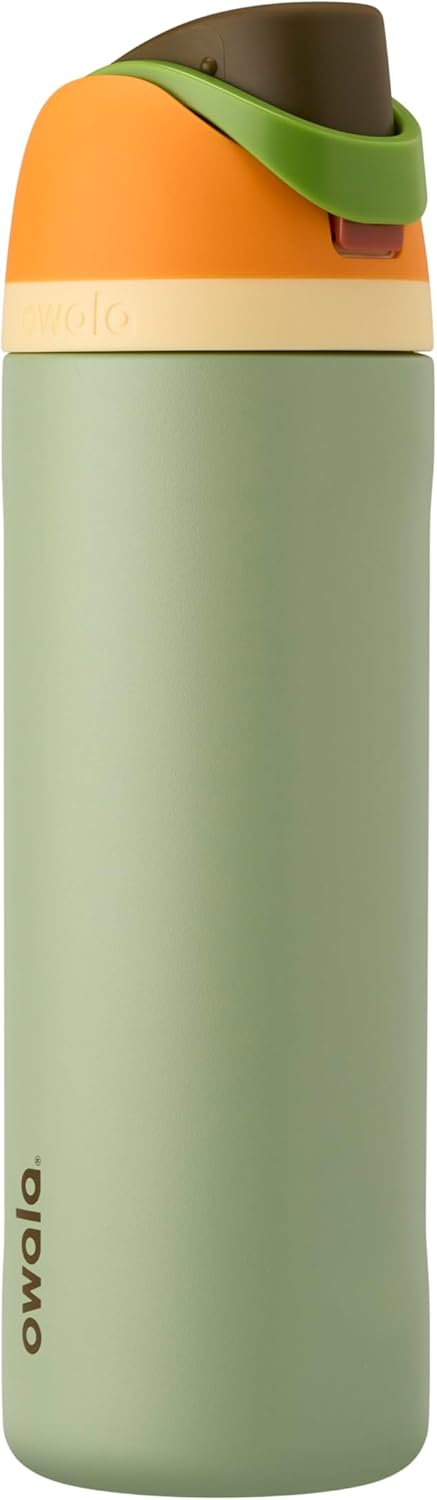 FreeSip Insulated Stainless Steel Water Bottle with Straw, BPA-Free Sports Water Bottle, Great for Travel, 32 Oz, Very, Very Dark