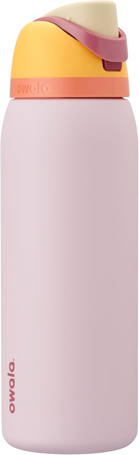 FreeSip Insulated Stainless Steel Water Bottle with Straw, BPA-Free Sports Water Bottle, Great for Travel, 32 Oz, Very, Very Dark