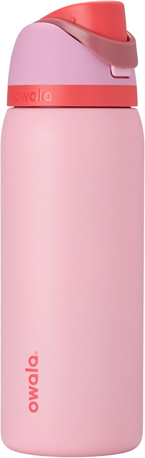 FreeSip Insulated Stainless Steel Water Bottle with Straw, BPA-Free Sports Water Bottle, Great for Travel, 32 Oz, Very, Very Dark