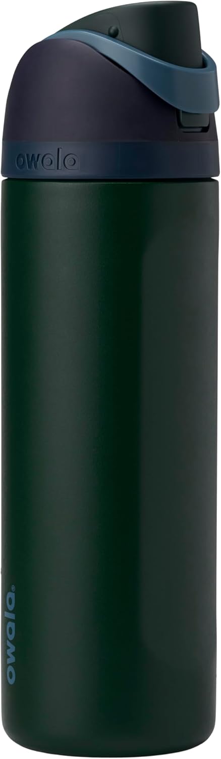 FreeSip Insulated Stainless Steel Water Bottle with Straw, BPA-Free Sports Water Bottle, Great for Travel, 32 Oz, Very, Very Dark