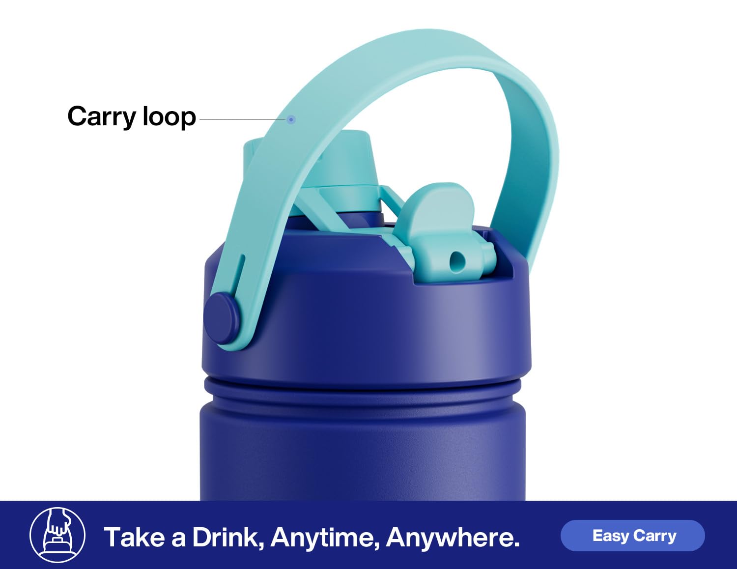 40 oz Insulated Water Bottle with 2-in-1 Straw and Spout Lid (Cotton Candy)
