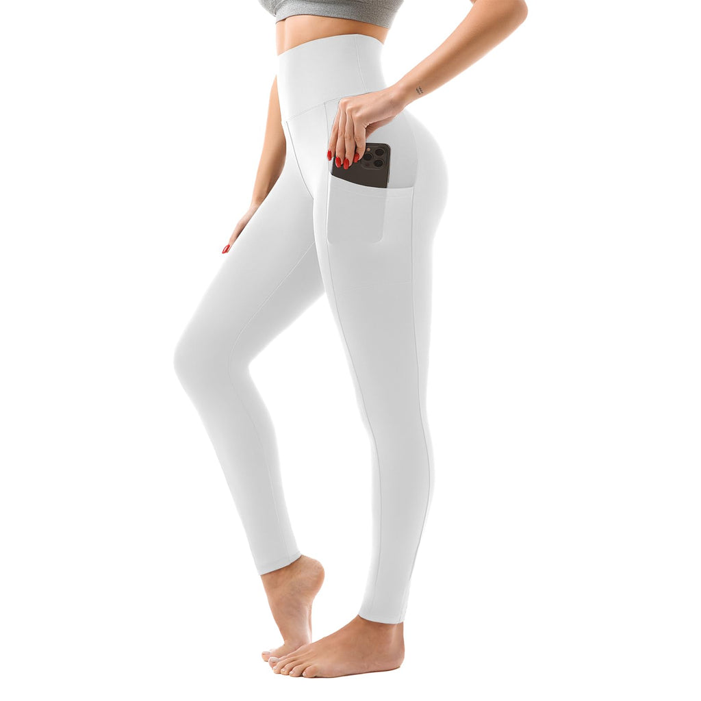 High Waisted Leggings with Pockets Women, Full Length Capri Buttery Soft Stretchy Yoga Pants