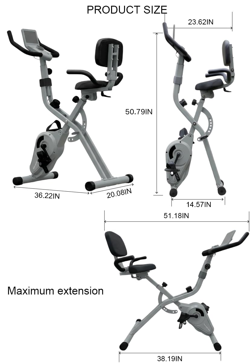 Stationary Exercise Bike for Home Workout, 5 IN 1 Foldable Indoor Cycling Bike