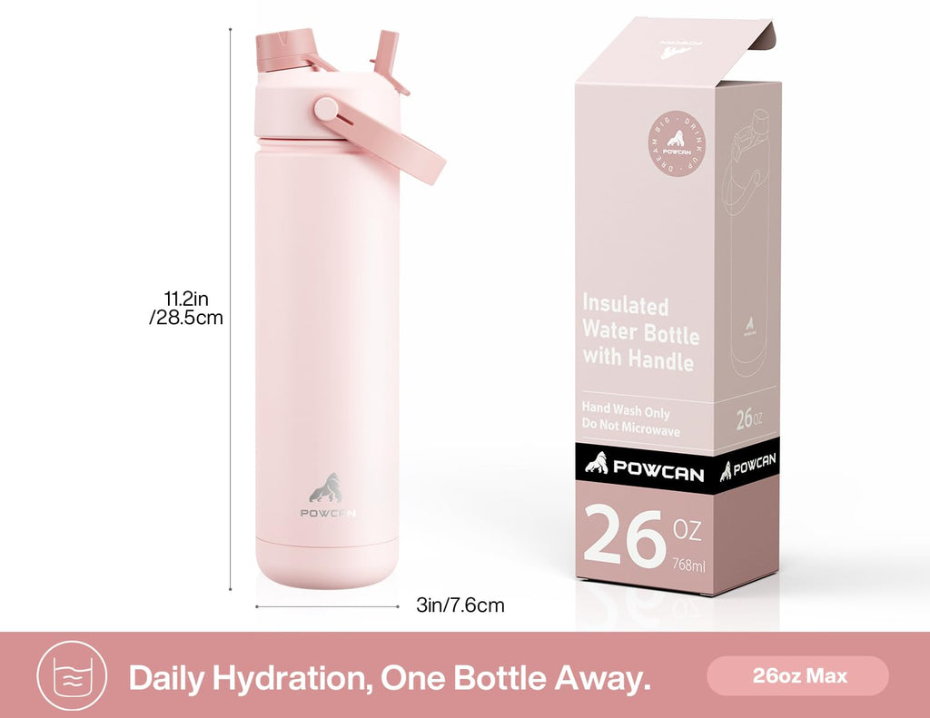 40 oz Insulated Water Bottle with 2-in-1 Straw and Spout Lid (Cotton Candy)