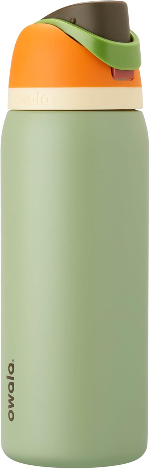 FreeSip Insulated Stainless Steel Water Bottle with Straw, BPA-Free Sports Water Bottle, Great for Travel, 32 Oz, Very, Very Dark