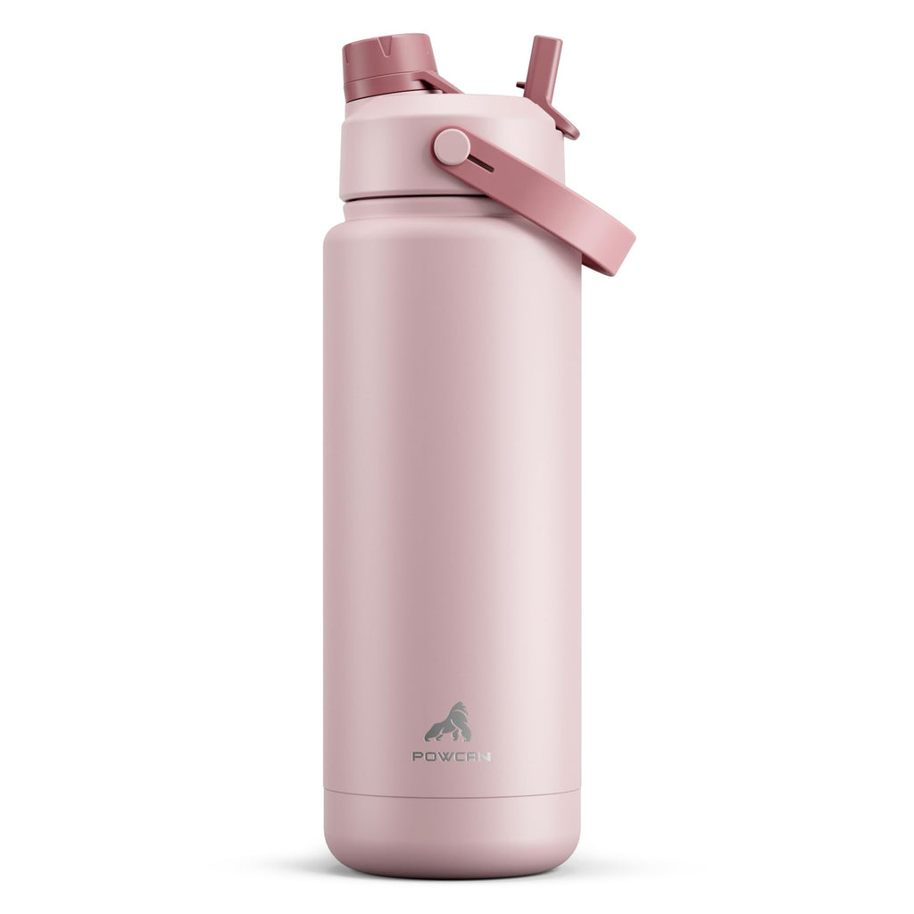 40 oz Insulated Water Bottle with 2-in-1 Straw and Spout Lid (Cotton Candy)