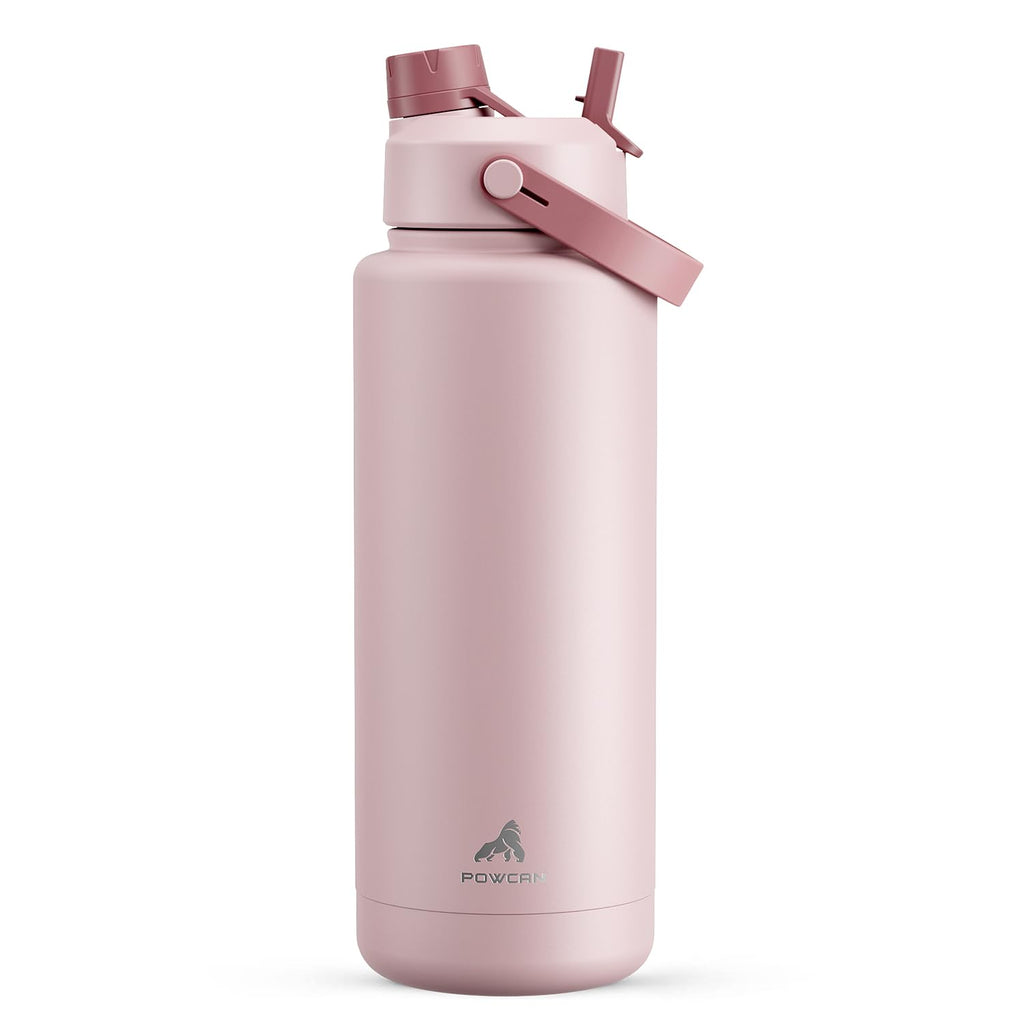 40 oz Insulated Water Bottle with 2-in-1 Straw and Spout Lid (Cotton Candy)