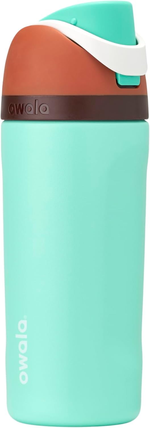 FreeSip Insulated Stainless Steel Water Bottle with Straw, BPA-Free Sports Water Bottle, Great for Travel, 32 Oz, Very, Very Dark