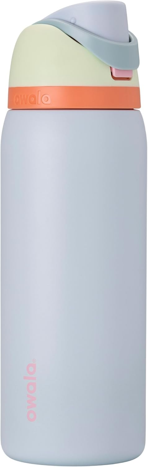 FreeSip Insulated Stainless Steel Water Bottle with Straw, BPA-Free Sports Water Bottle, Great for Travel, 32 Oz, Very, Very Dark