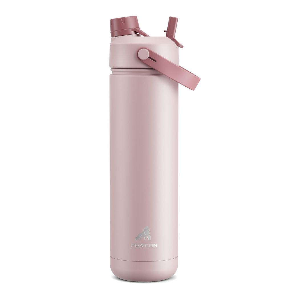 40 oz Insulated Water Bottle with 2-in-1 Straw and Spout Lid (Cotton Candy)