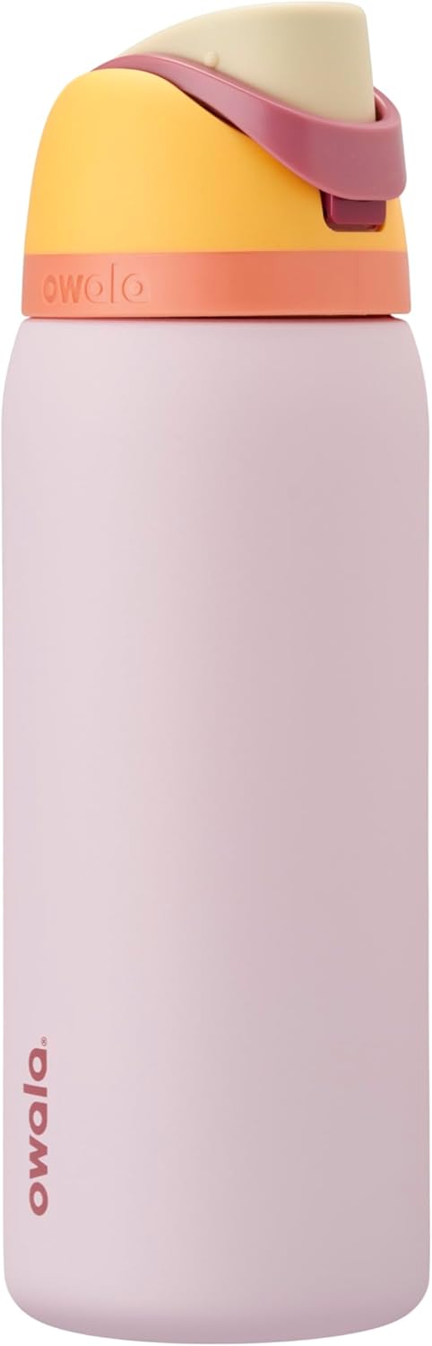 FreeSip Insulated Stainless Steel Water Bottle with Straw, BPA-Free Sports Water Bottle, Great for Travel, 32 Oz, Very, Very Dark