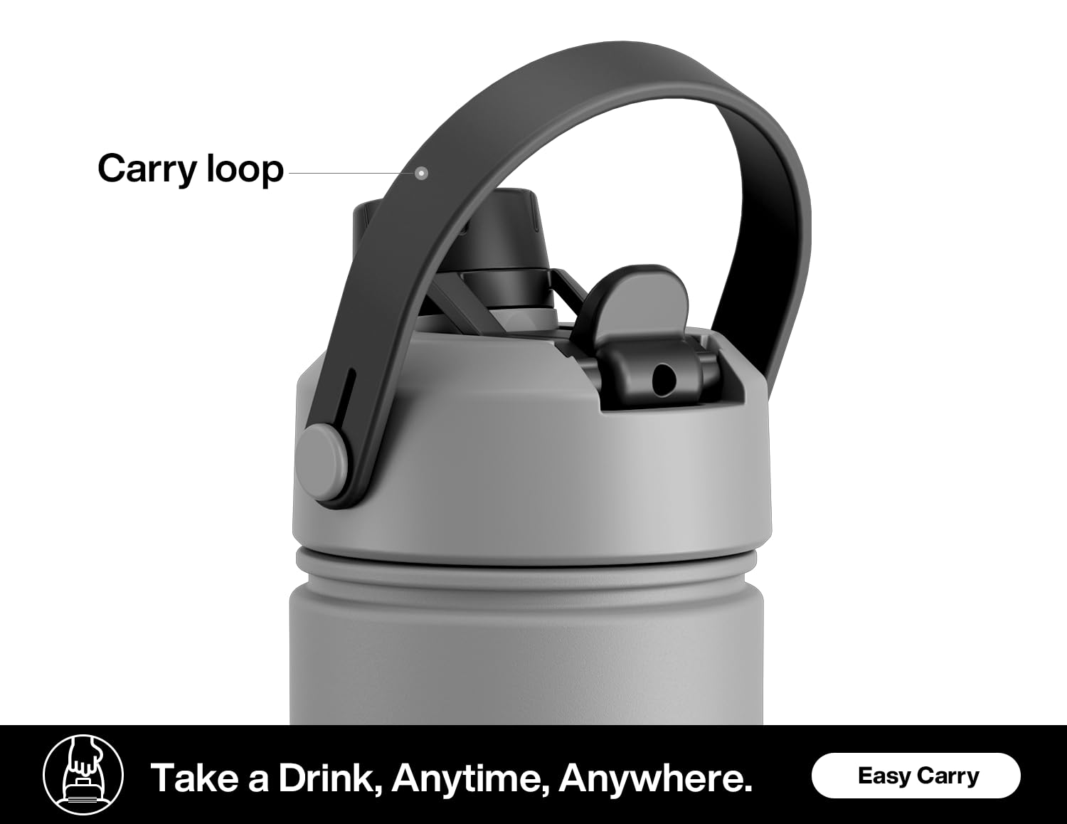 40 oz Insulated Water Bottle with 2-in-1 Straw and Spout Lid (Cotton Candy)