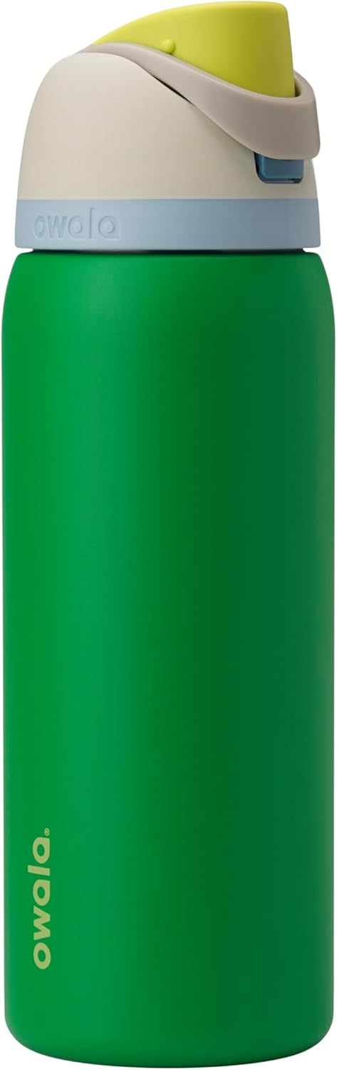 FreeSip Insulated Stainless Steel Water Bottle with Straw, BPA-Free Sports Water Bottle, Great for Travel, 32 Oz, Very, Very Dark