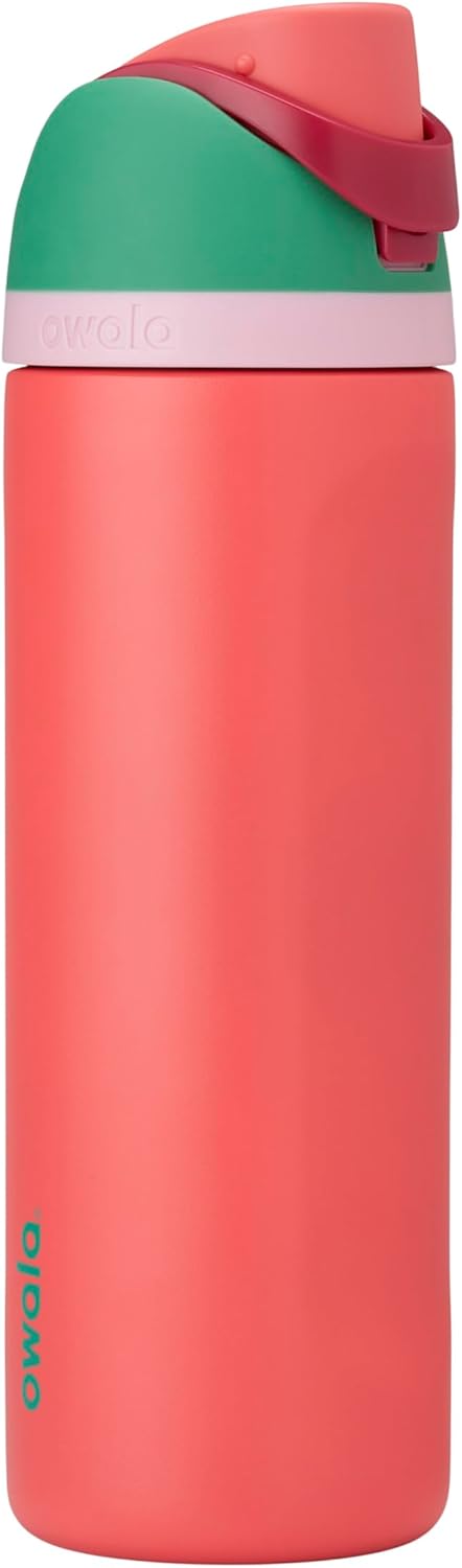 FreeSip Insulated Stainless Steel Water Bottle with Straw, BPA-Free Sports Water Bottle, Great for Travel, 32 Oz, Very, Very Dark