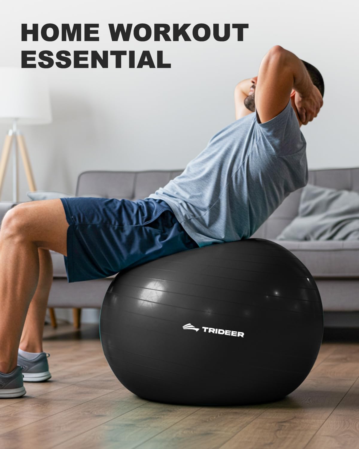 Exercise Ball for Yoga, Pilates & Fitness – Stability Ball Equipment for Home Gym & Office