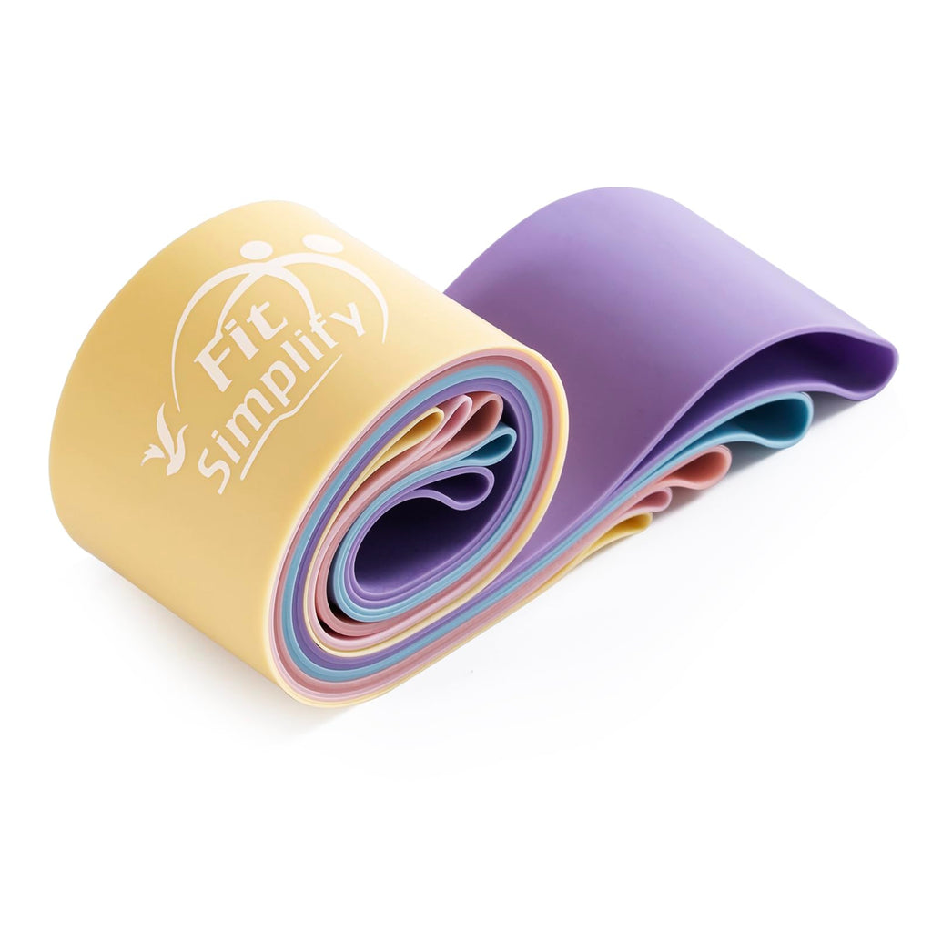Resistance Loop Exercise Bands with Instruction Guide and Carry Bag, Set of 5