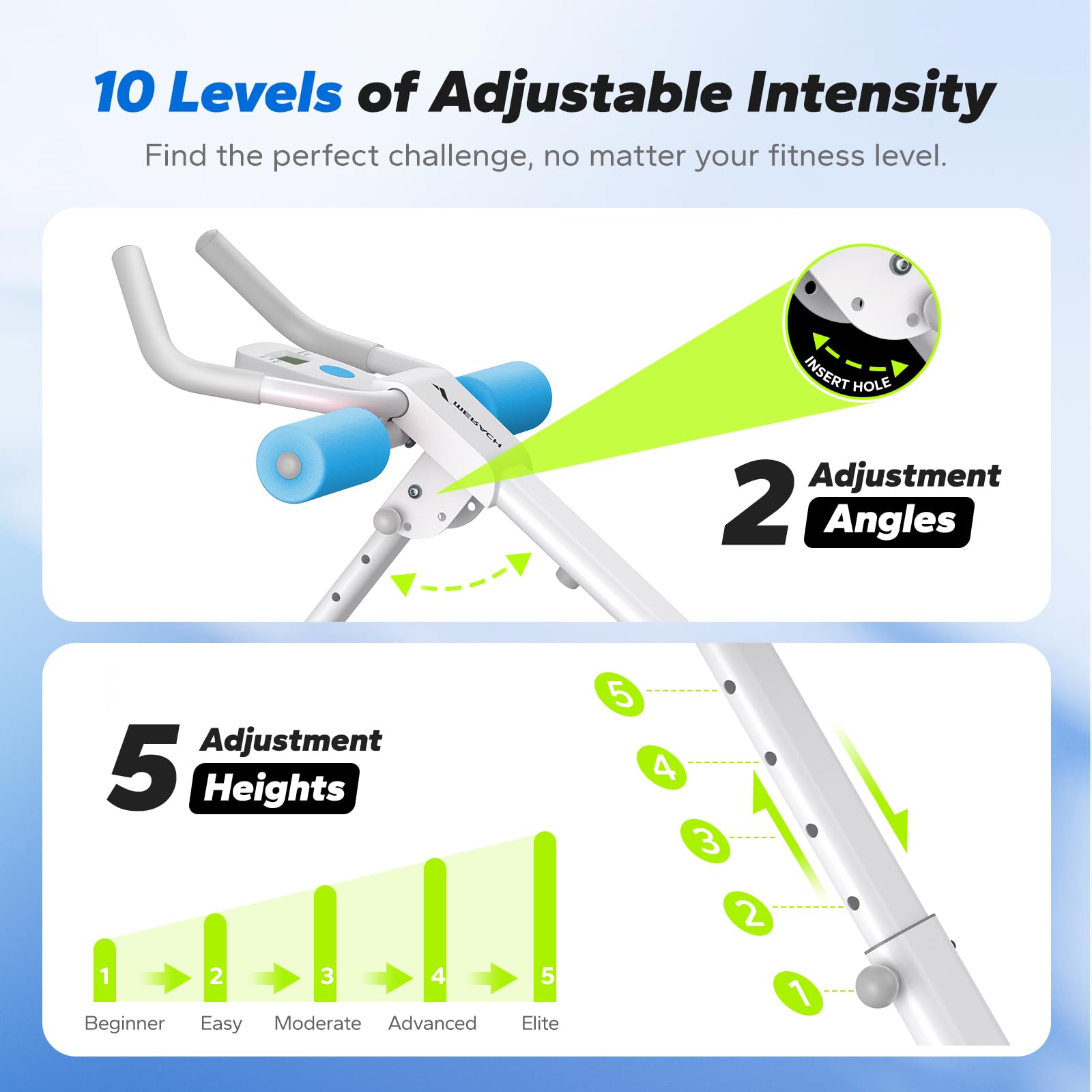 Ab Machine, Ab Workout Equipment, Adjustable Ab Trainer Machine, Abdominal Trainer for Stomach Workout