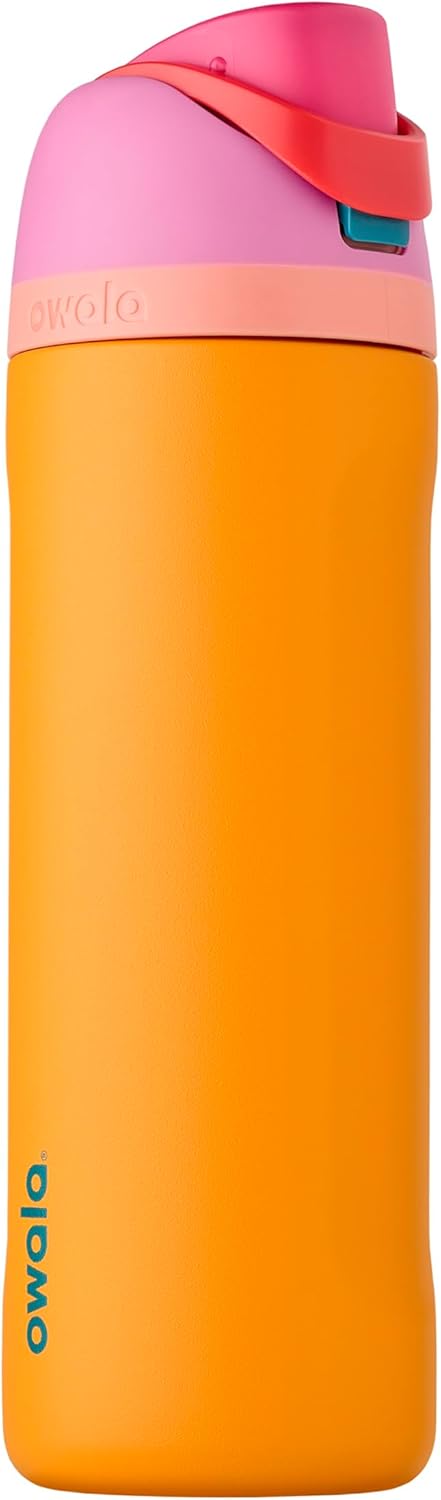 FreeSip Insulated Stainless Steel Water Bottle with Straw, BPA-Free Sports Water Bottle, Great for Travel, 32 Oz, Very, Very Dark