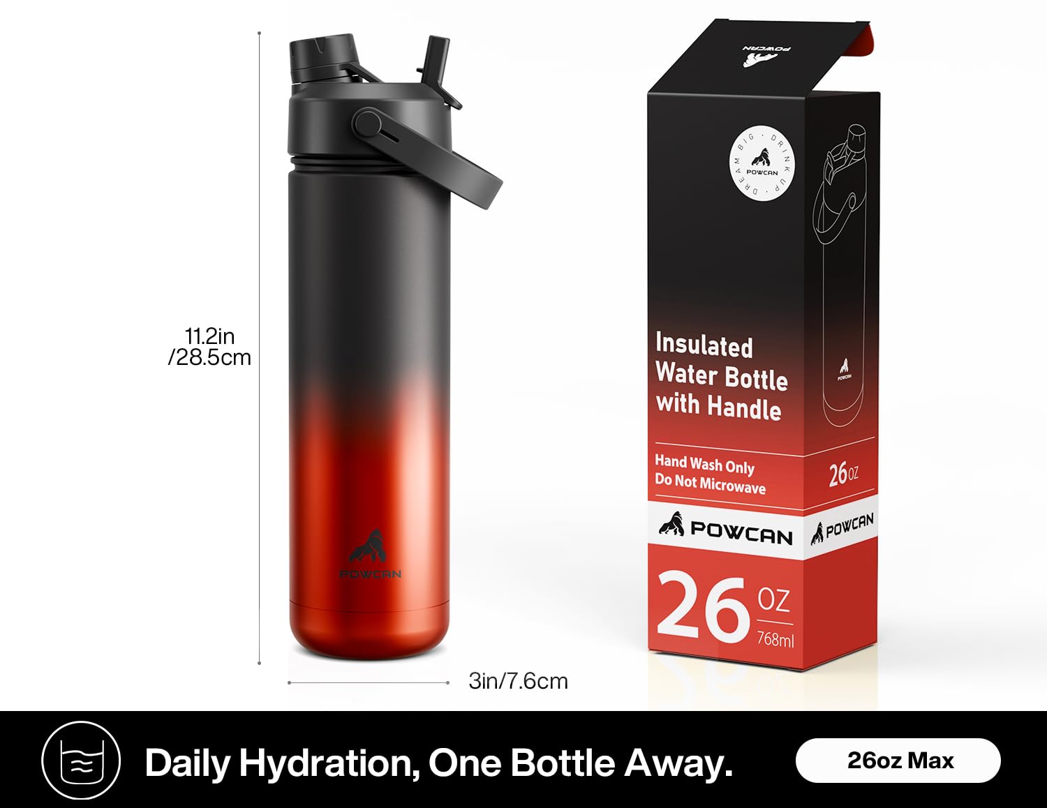 40 oz Insulated Water Bottle with 2-in-1 Straw and Spout Lid (Cotton Candy)