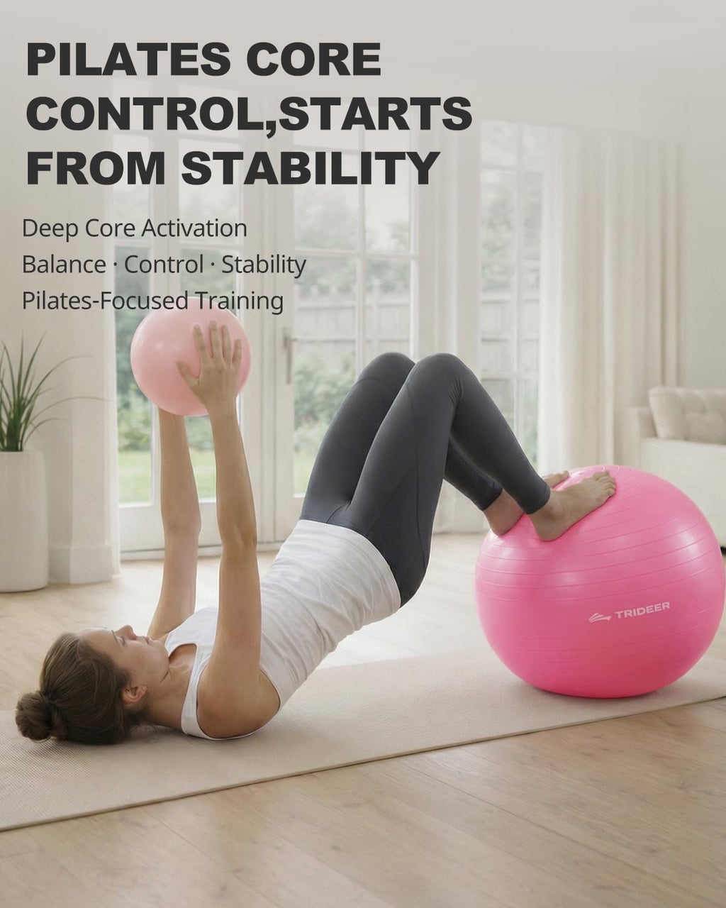Exercise Ball for Yoga, Pilates & Fitness – Stability Ball Equipment for Home Gym & Office