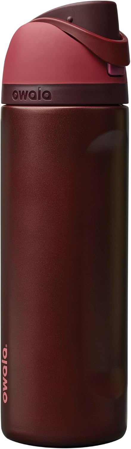 FreeSip Insulated Stainless Steel Water Bottle with Straw, BPA-Free Sports Water Bottle, Great for Travel, 32 Oz, Very, Very Dark