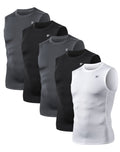 5 Pack Men's Athletic Compression Shirts Sleeveless Workout Tank Top