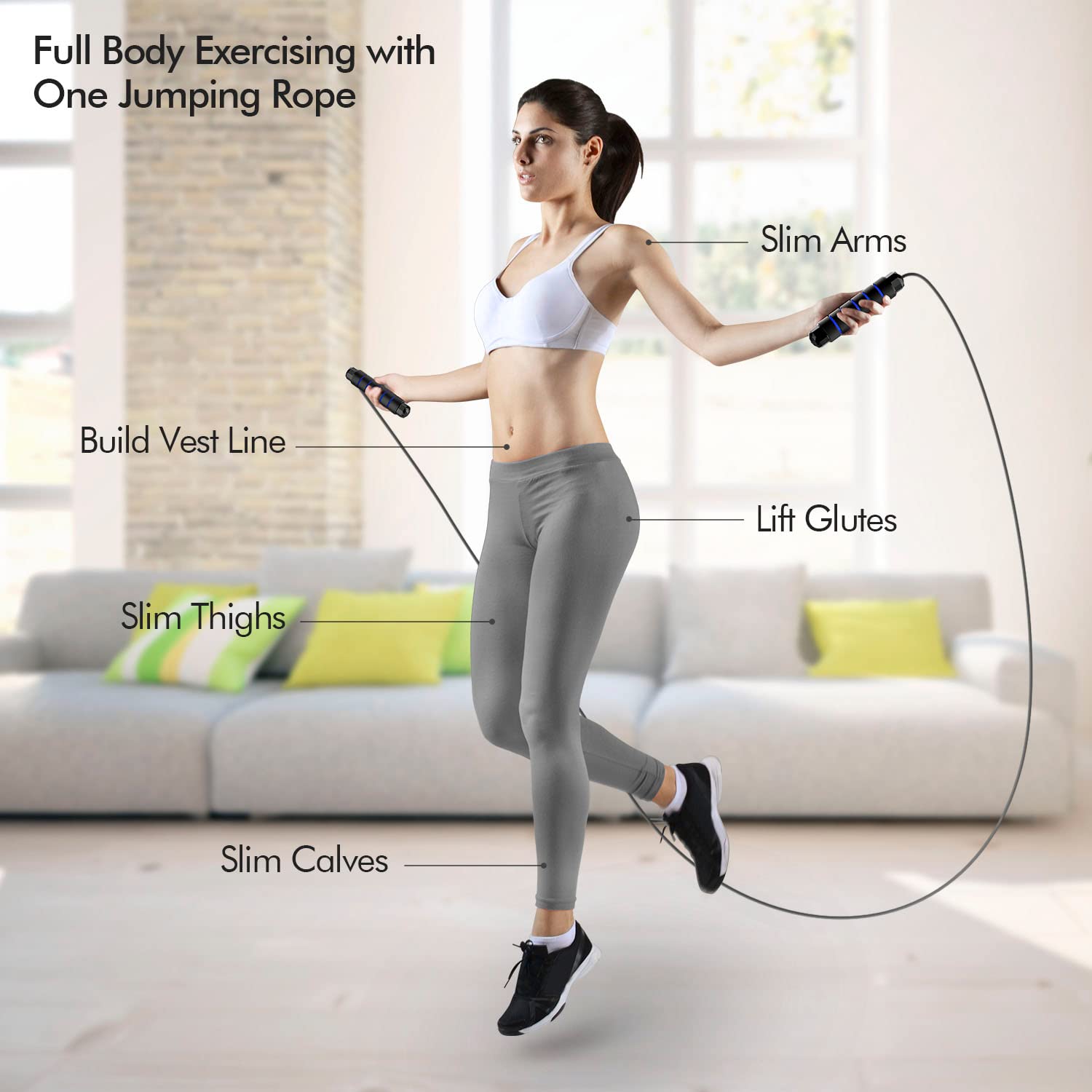 Jump Rope, Tangle-Free Rapid Speed Jumping Rope Cable, Exercise Fitness Workout Equipment & Slim Body