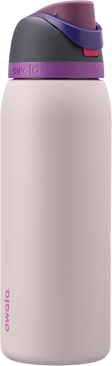 FreeSip Insulated Stainless Steel Water Bottle with Straw, BPA-Free Sports Water Bottle, Great for Travel, 32 Oz, Very, Very Dark