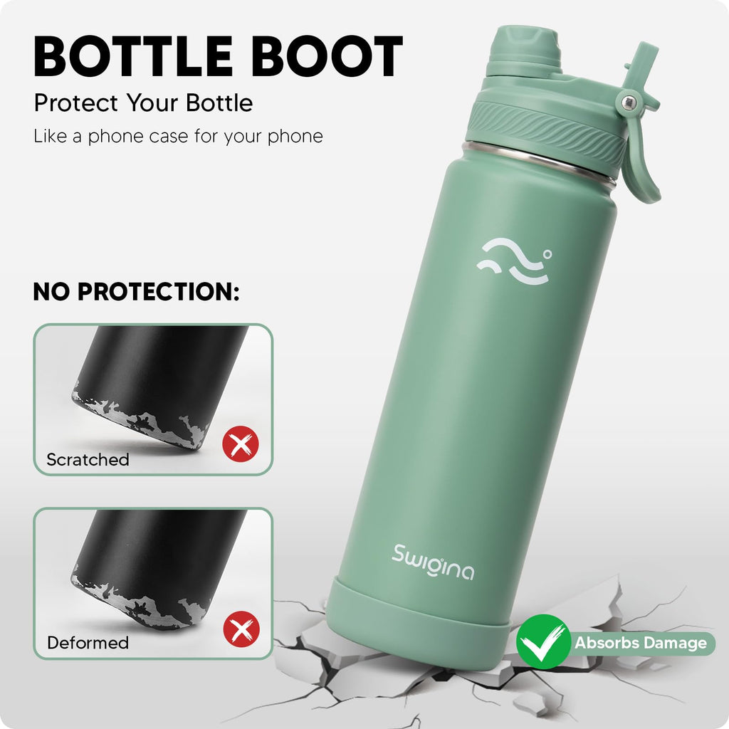 Insulated Water Bottle with Silicone Boot (36hrs Cold/18hrs Hot)