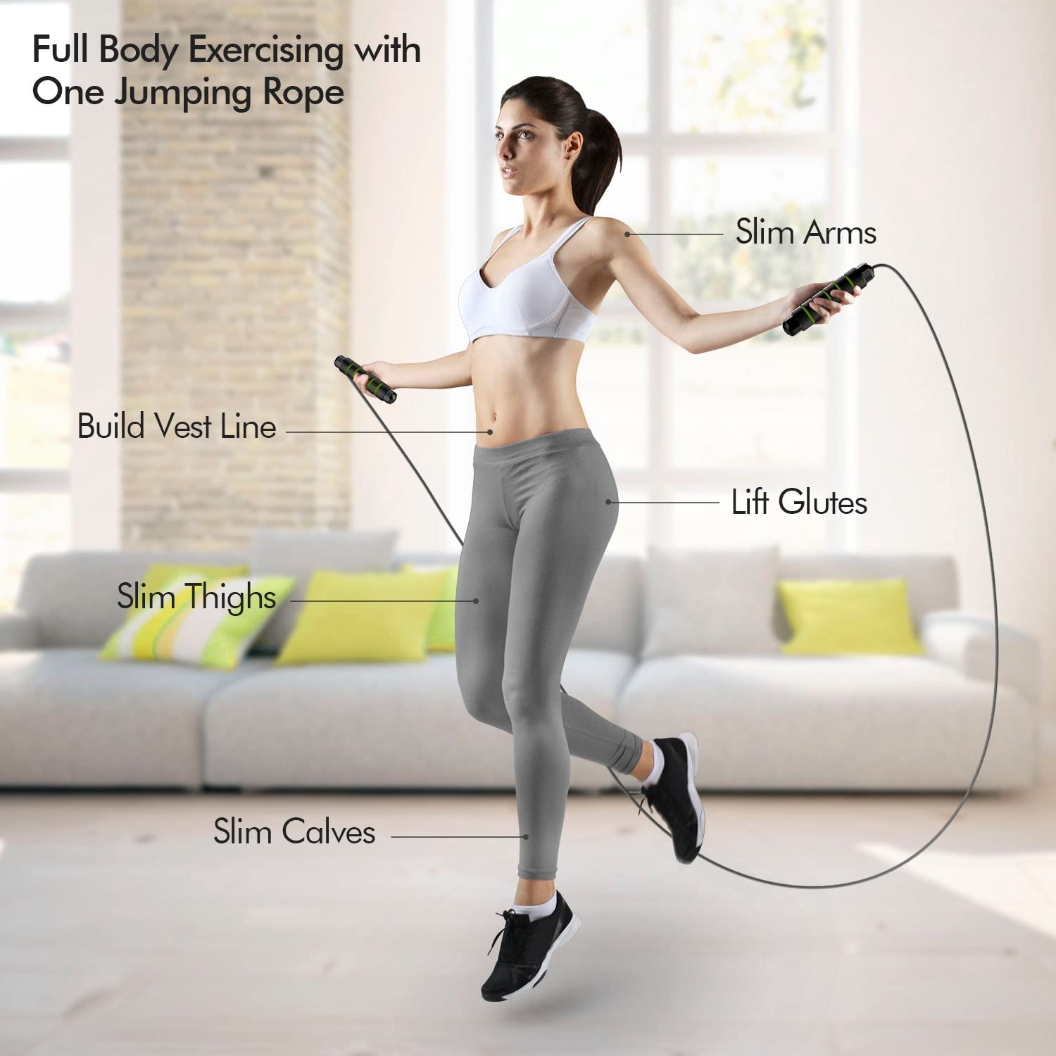 Jump Rope, Tangle-Free Rapid Speed Jumping Rope Cable, Exercise Fitness Workout Equipment & Slim Body