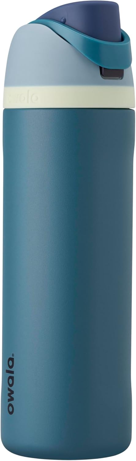 FreeSip Insulated Stainless Steel Water Bottle with Straw, BPA-Free Sports Water Bottle, Great for Travel, 32 Oz, Very, Very Dark
