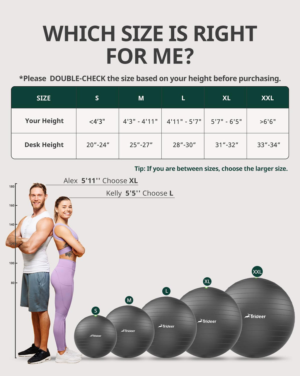 Exercise Ball for Yoga, Pilates & Fitness – Stability Ball Equipment for Home Gym & Office