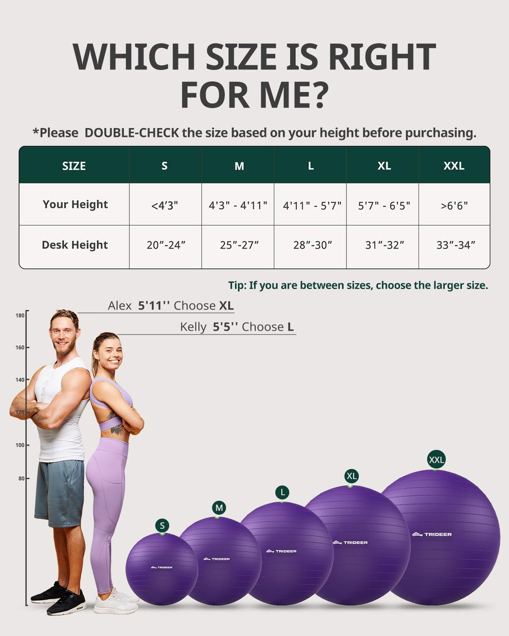 Exercise Ball for Yoga, Pilates & Fitness – Stability Ball Equipment for Home Gym & Office