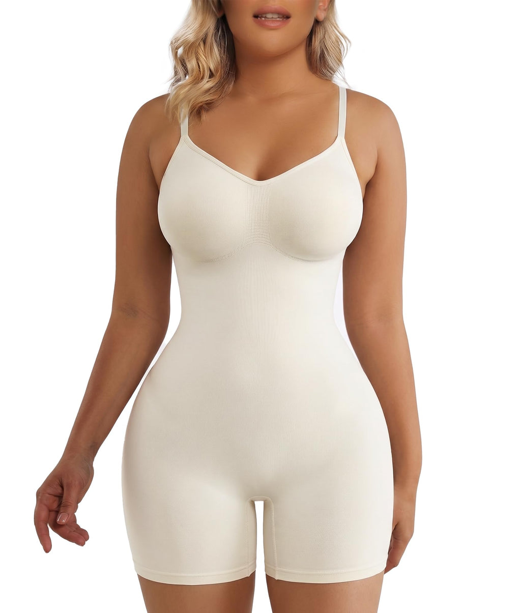 Women Tummy Control Bodysuit Mid Thigh Body Shaper Shorts for a Lifted Look