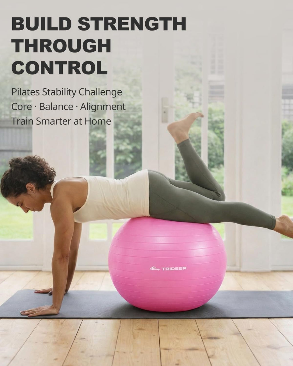 Exercise Ball for Yoga, Pilates & Fitness – Stability Ball Equipment for Home Gym & Office