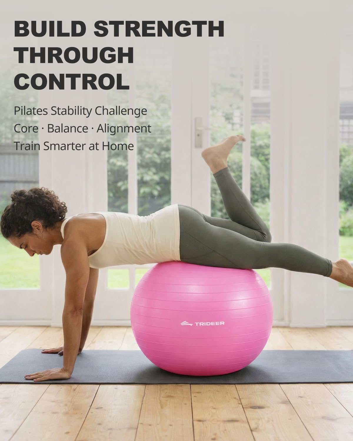 Exercise Ball for Yoga, Pilates & Fitness – Stability Ball Equipment for Home Gym & Office