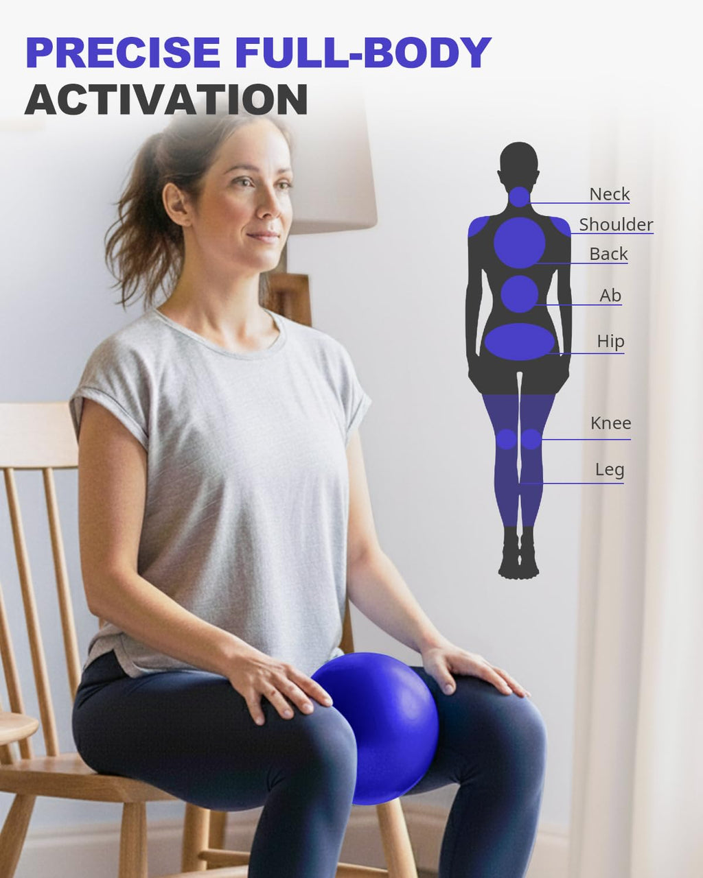 Exercise Ball for Yoga, Pilates & Fitness – Stability Ball Equipment for Home Gym & Office