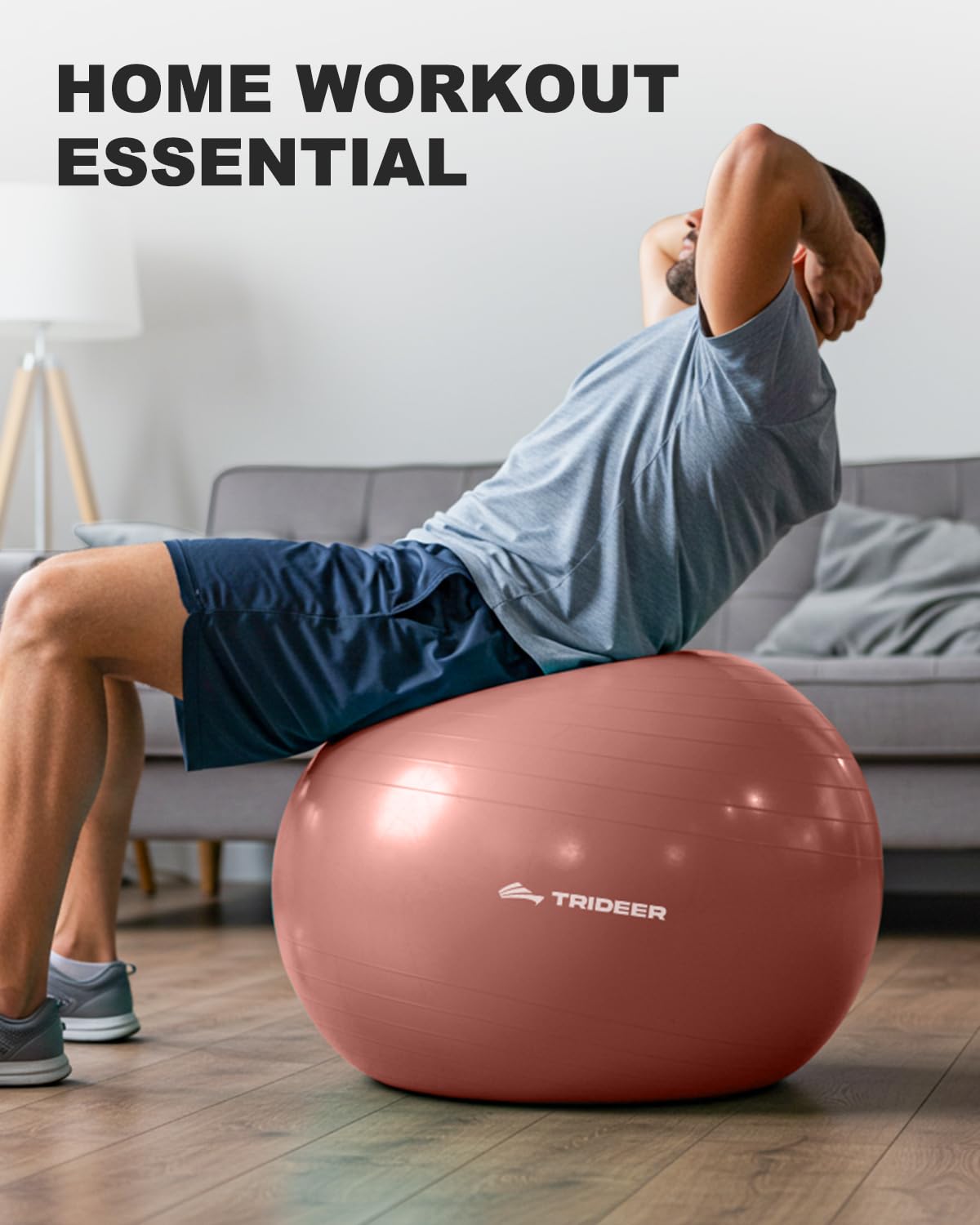 Exercise Ball for Yoga, Pilates & Fitness – Stability Ball Equipment for Home Gym & Office