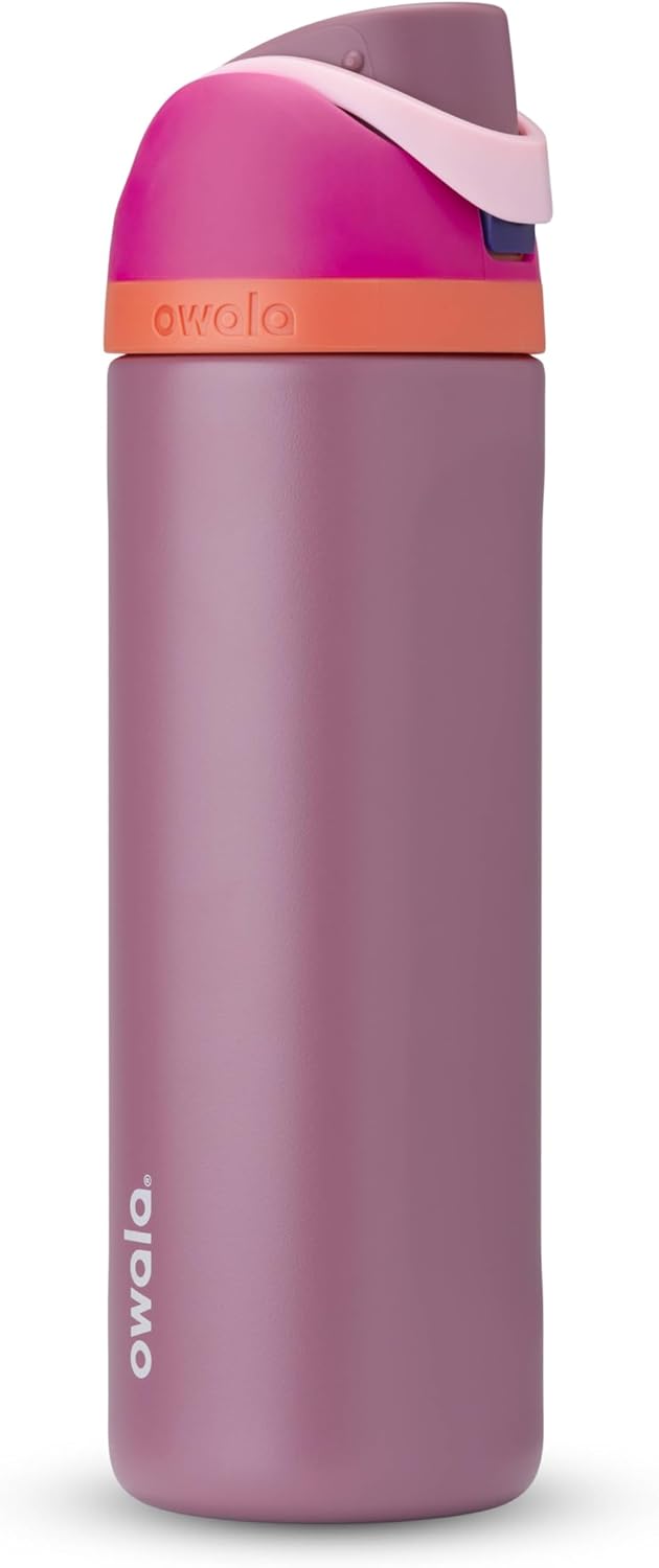 FreeSip Insulated Stainless Steel Water Bottle with Straw, BPA-Free Sports Water Bottle, Great for Travel, 32 Oz, Very, Very Dark
