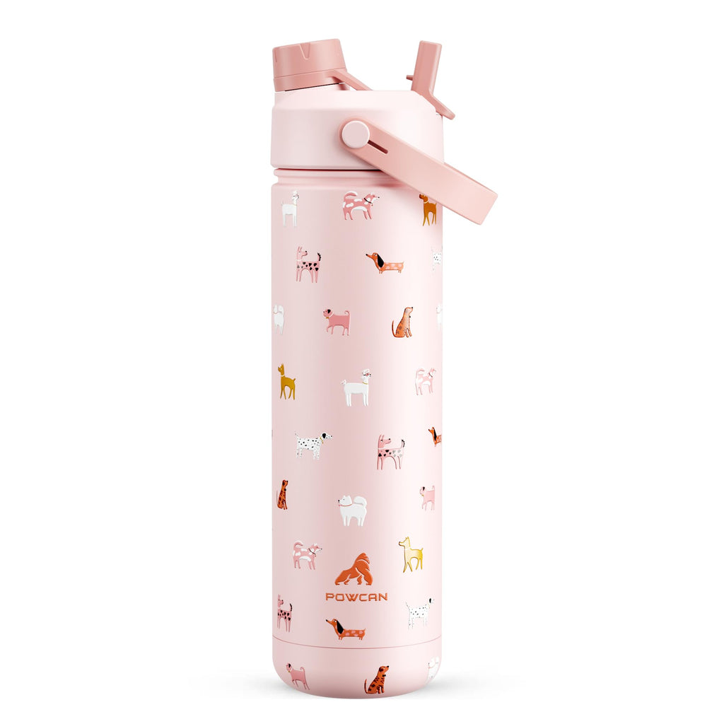40 oz Insulated Water Bottle with 2-in-1 Straw and Spout Lid (Cotton Candy)