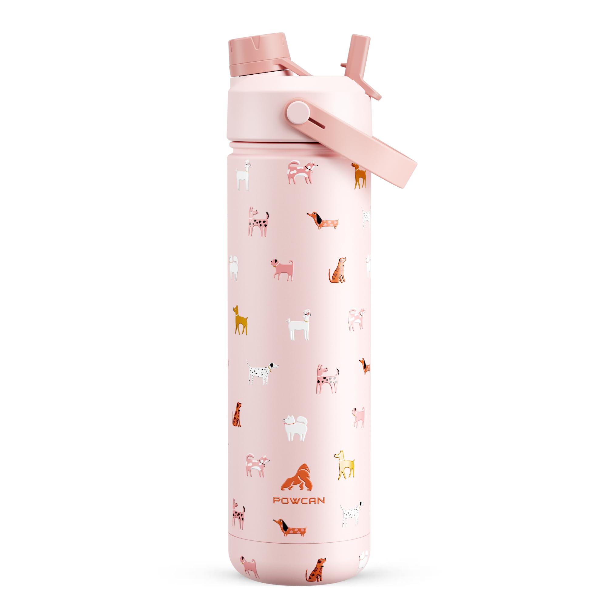 40 oz Insulated Water Bottle with 2-in-1 Straw and Spout Lid (Cotton Candy)