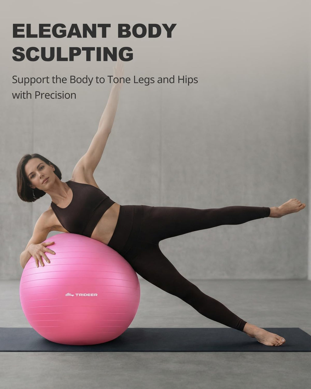 Exercise Ball for Yoga, Pilates & Fitness – Stability Ball Equipment for Home Gym & Office