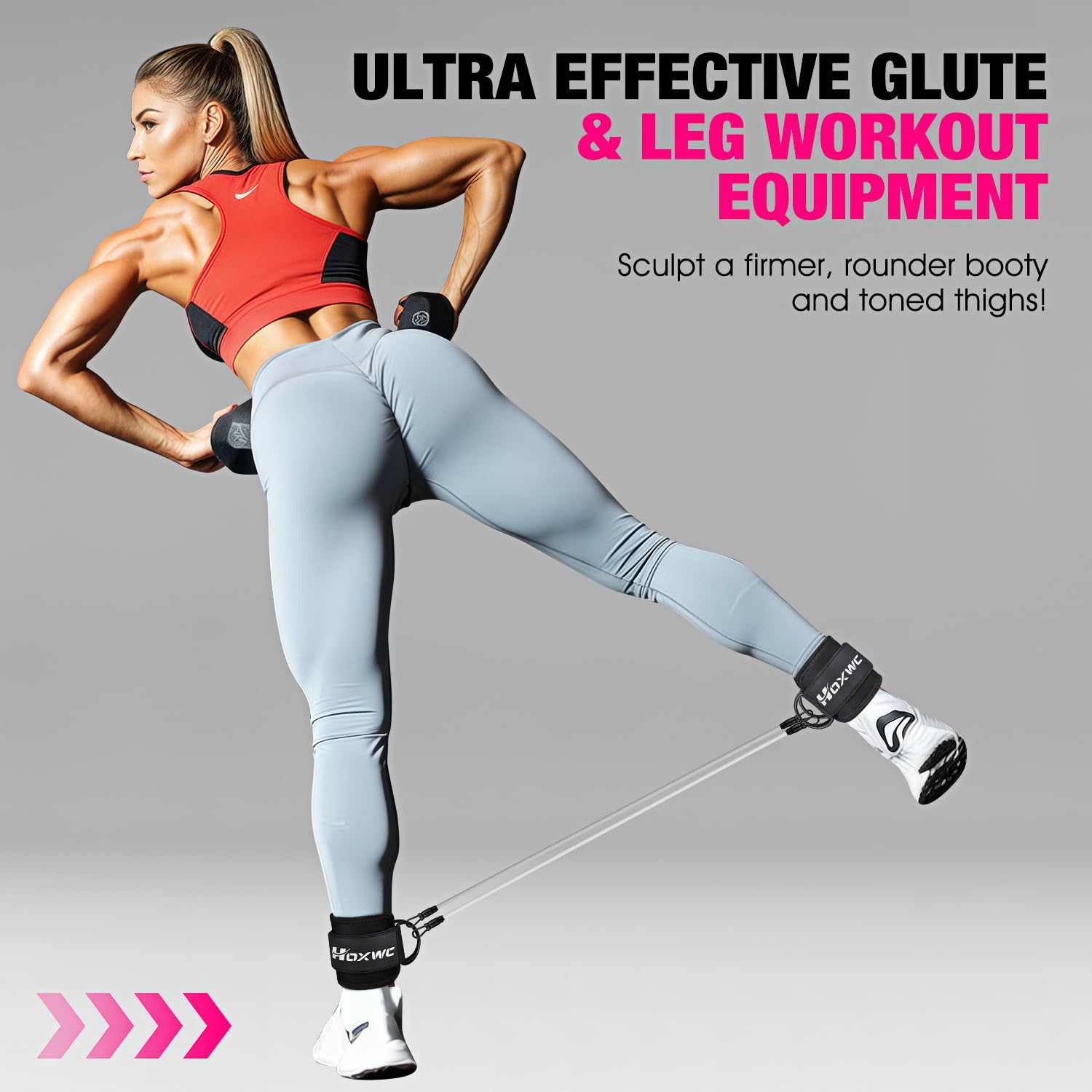 Ankle Resistance Bands with Cuffs, Ankle Bands for Working Out