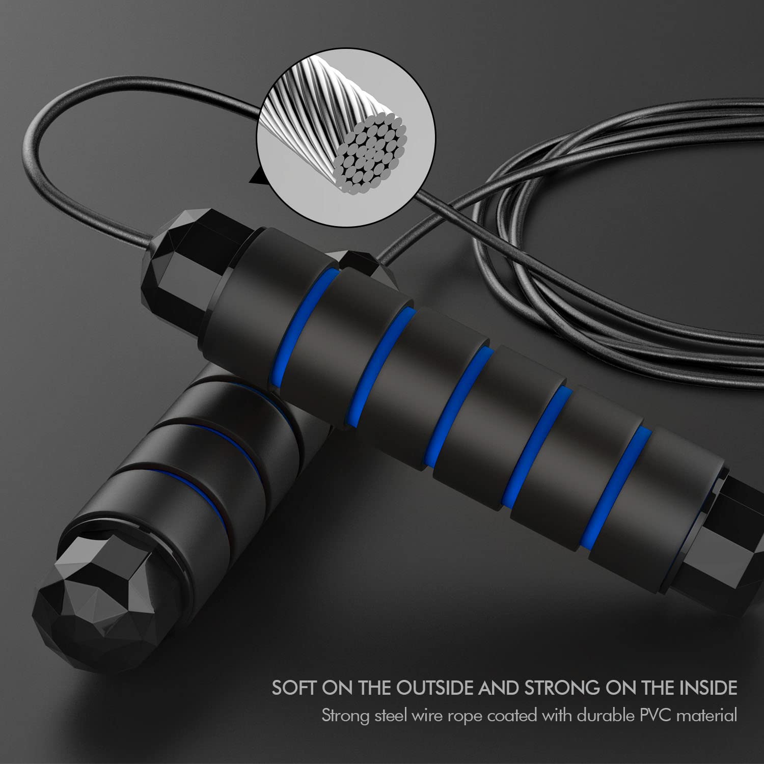 Jump Rope, Tangle-Free Rapid Speed Jumping Rope Cable, Exercise Fitness Workout Equipment & Slim Body