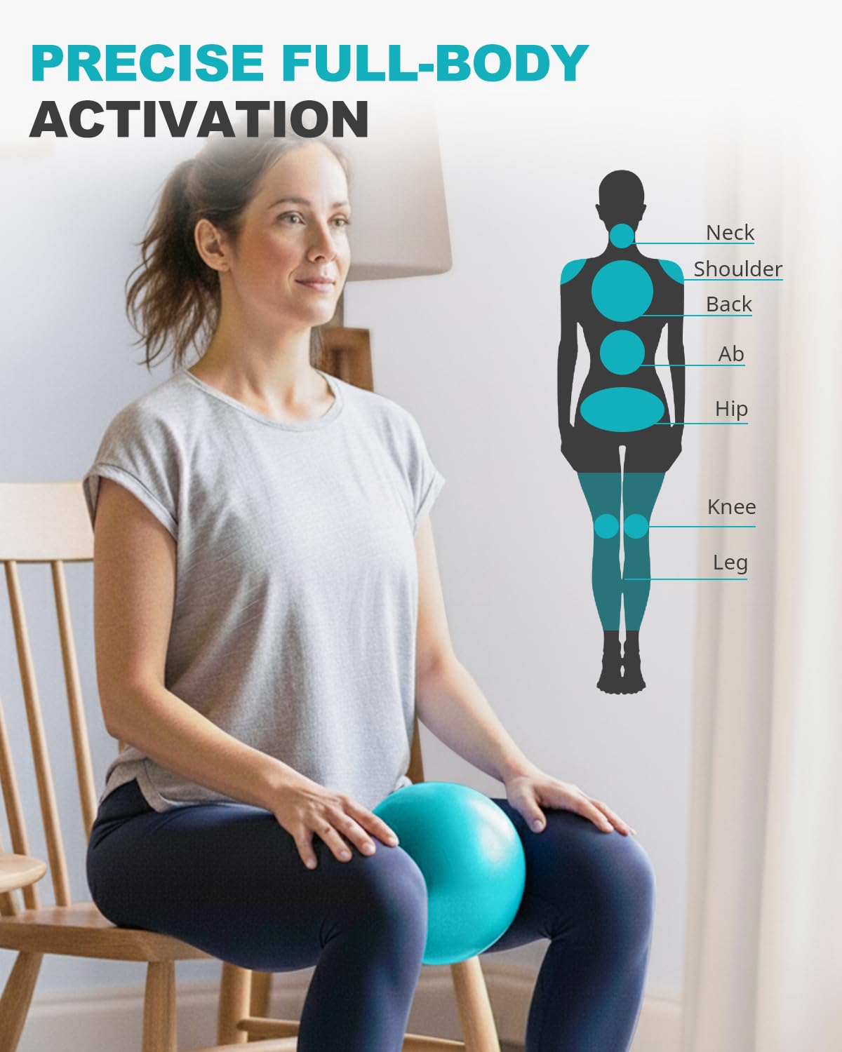 Exercise Ball for Yoga, Pilates & Fitness – Stability Ball Equipment for Home Gym & Office